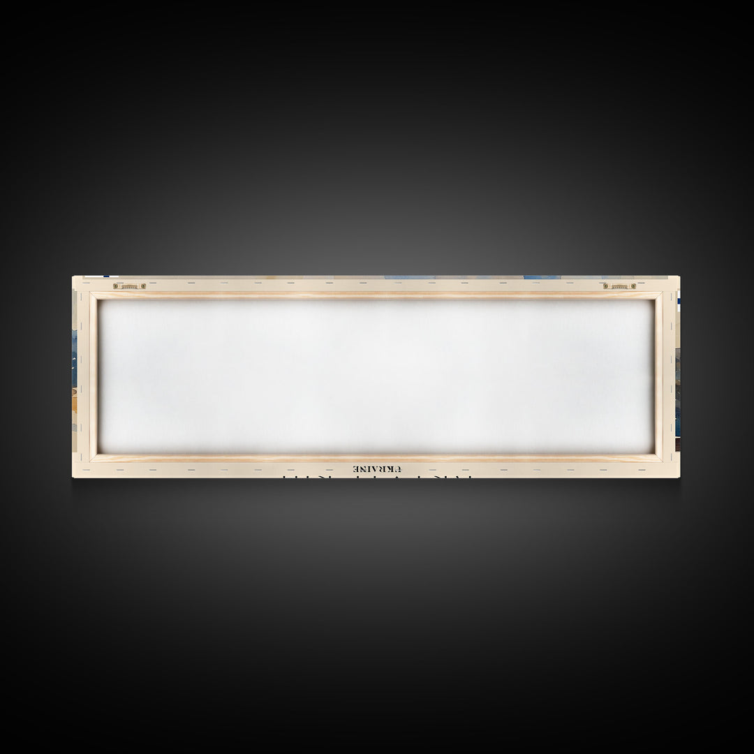 KryvyiRih Ukraine Panoramic Travel Poster, Framed Canvas Print or Metal Wall Art, Travel Art, Home Decor, Panoramic Painting, Midcentury Art