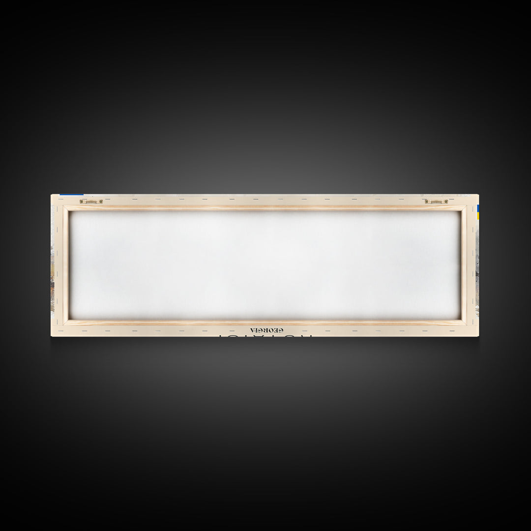 Kutaisi Georgia Panoramic Travel Poster, Framed Canvas Print or Metal Wall Art, Travel Art, Home Decor, Panoramic Painting, Midcentury Art