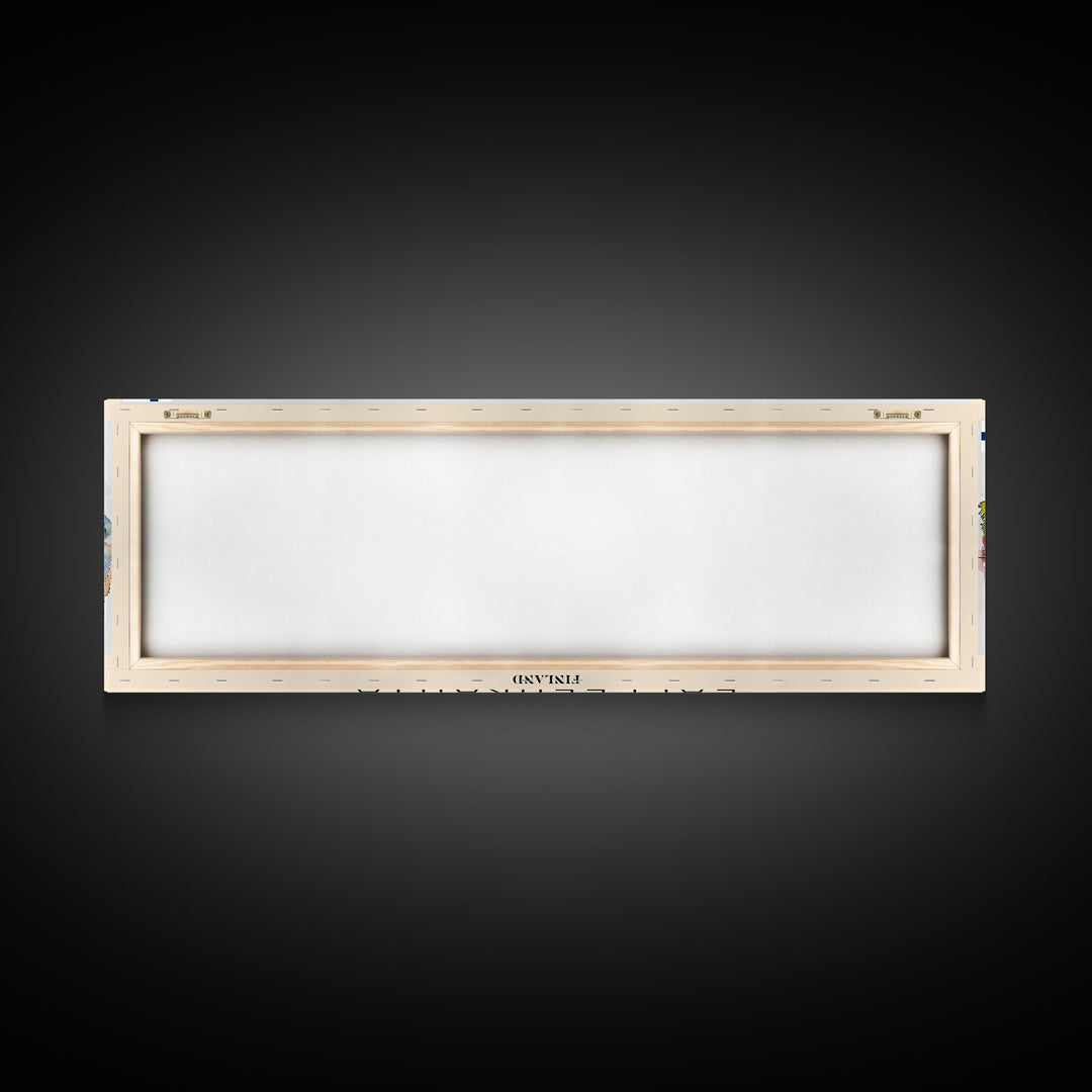 Lappeenranta Finland Panoramic Travel Poster, Framed Canvas Print or Metal Wall Art, Travel Art, Home Decor, Panoramic Painting, Midcentury Art