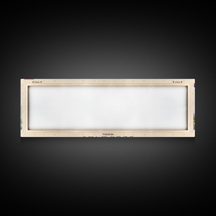 Leskovac Serbia Panoramic Travel Poster, Framed Canvas Print or Metal Wall Art, Travel Art, Home Decor, Panoramic Painting, Midcentury Art