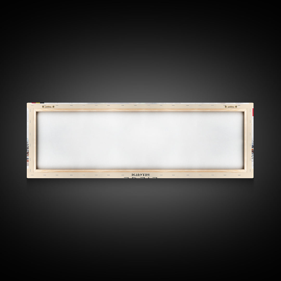 Liege Belgium Panoramic Travel Poster, Framed Canvas Print or Metal Wall Art, Travel Art, Home Decor, Panoramic Painting, Midcentury Art