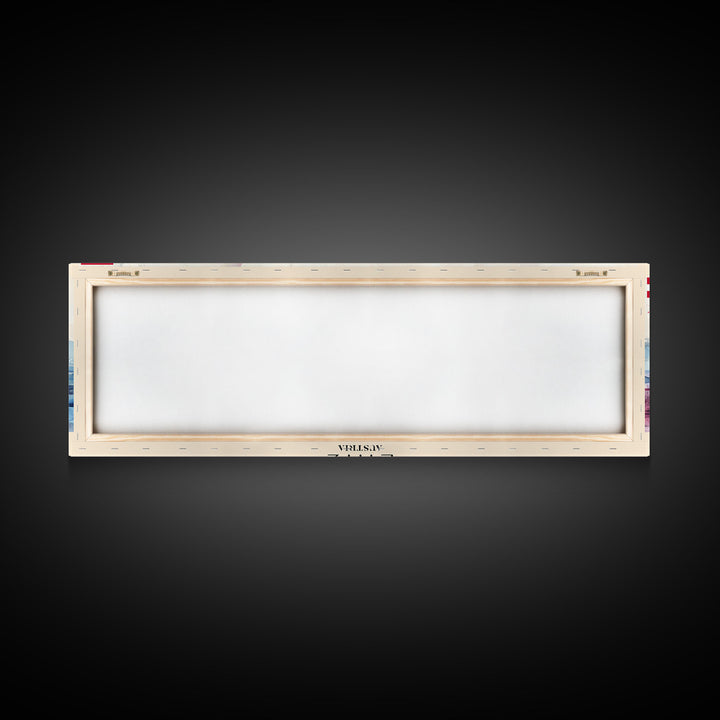 Linz Austria Panoramic Travel Poster, Framed Canvas Print or Metal Wall Art, Travel Art, Home Decor, Panoramic Painting, Midcentury Art