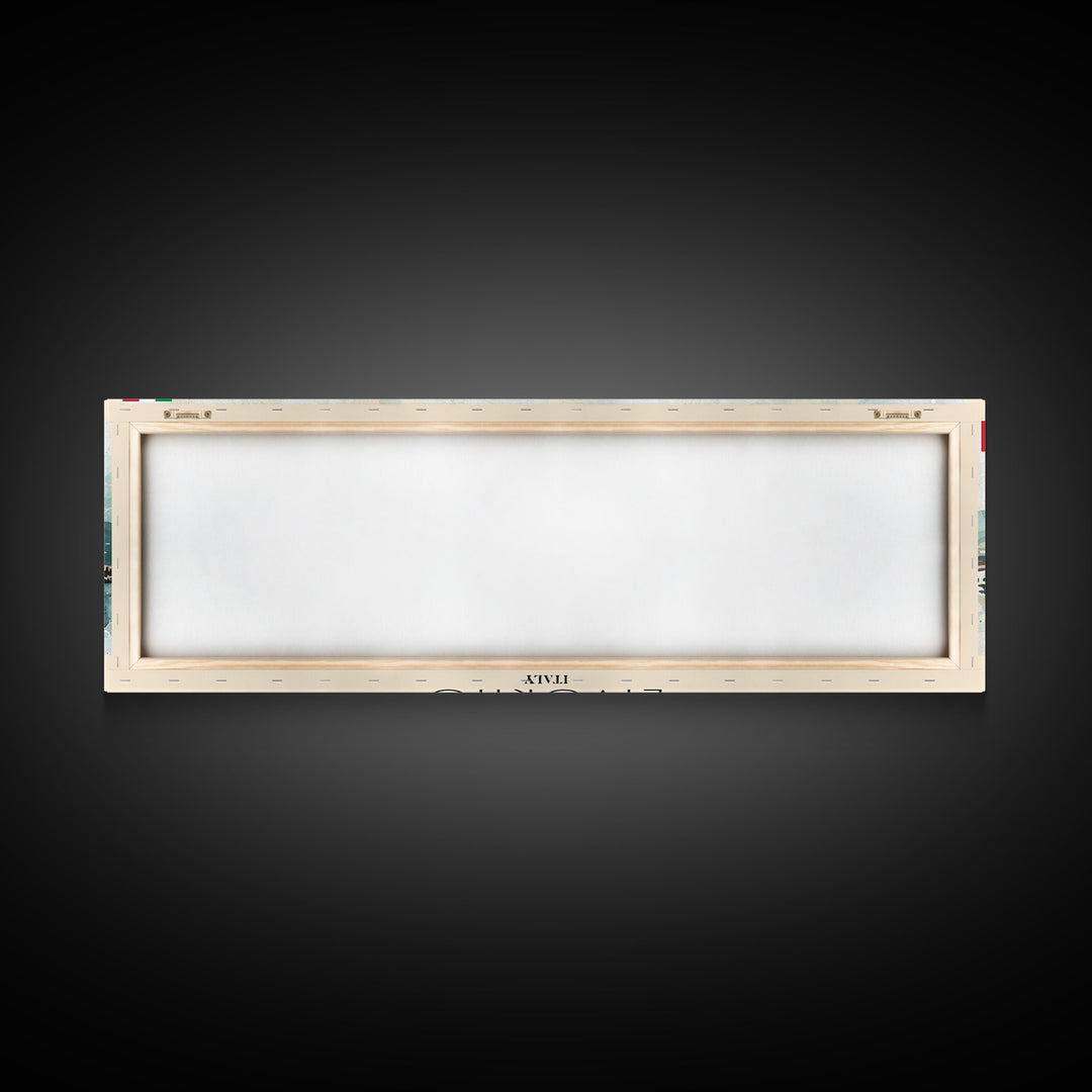 Livorno Italy Panoramic Travel Poster, Framed Canvas Print or Metal Wall Art, Travel Art, Home Decor, Panoramic Painting, Midcentury Art