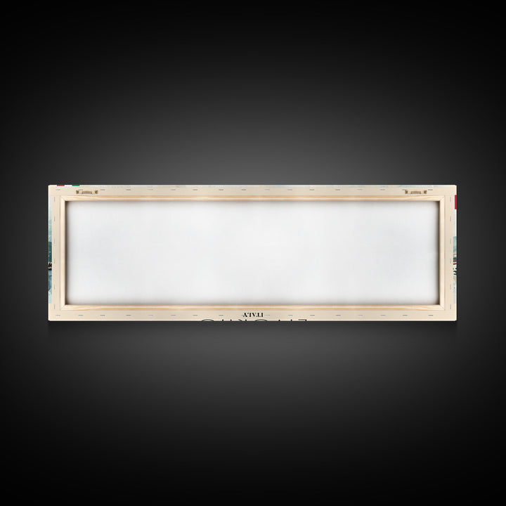 Livorno Italy Panoramic Travel Poster, Framed Canvas Print or Metal Wall Art, Travel Art, Home Decor, Panoramic Painting, Midcentury Art