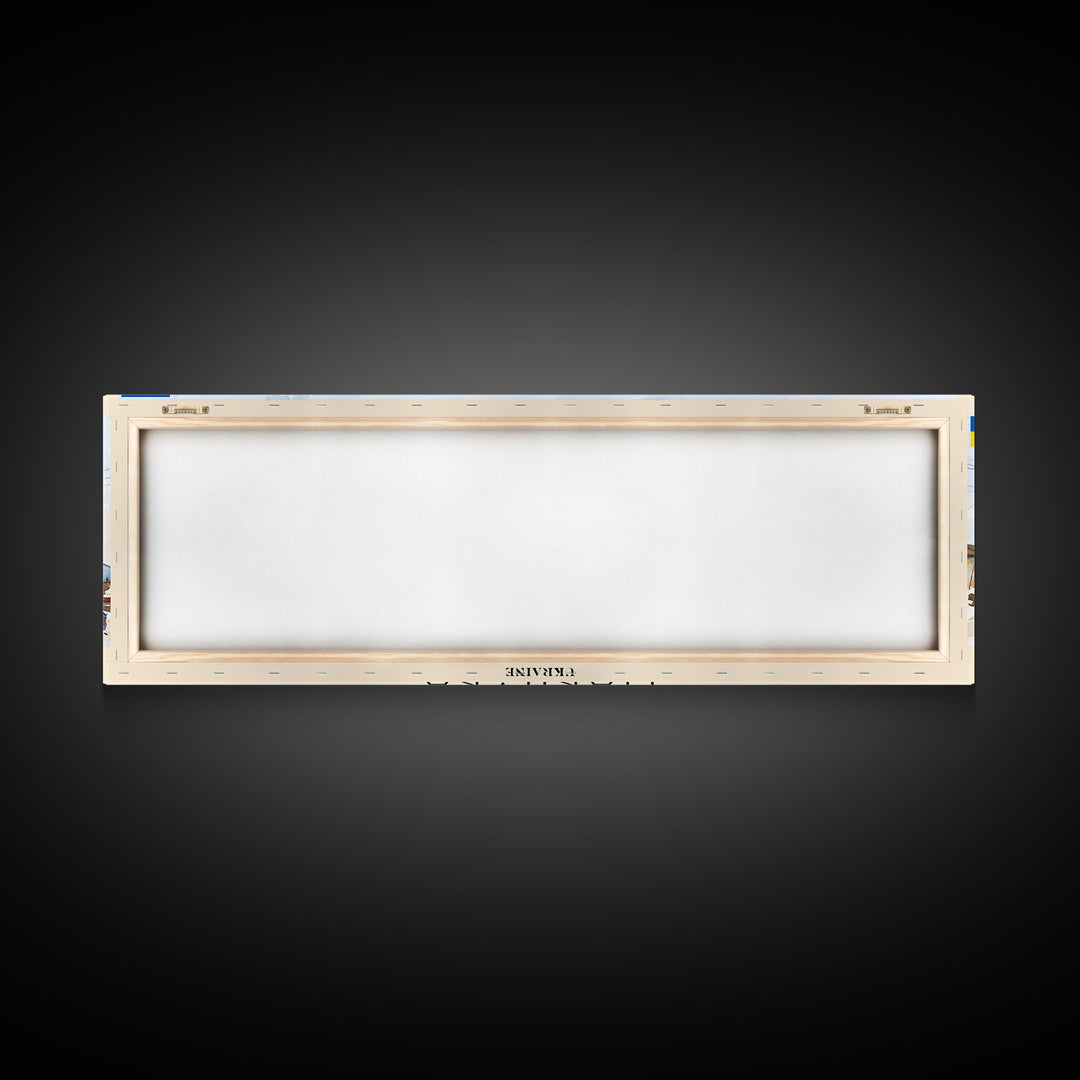 Makiivka Ukraine Panoramic Travel Poster, Framed Canvas Print or Metal Wall Art, Travel Art, Home Decor, Panoramic Painting, Midcentury Art