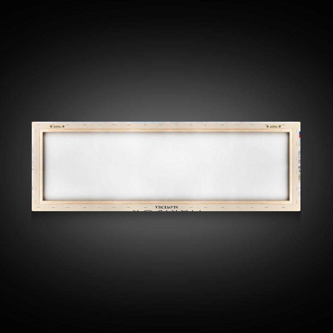 Maribor Slovenia Panoramic Travel Poster, Framed Canvas Print or Metal Wall Art, Travel Art, Home Decor, Panoramic Painting, Midcentury Art