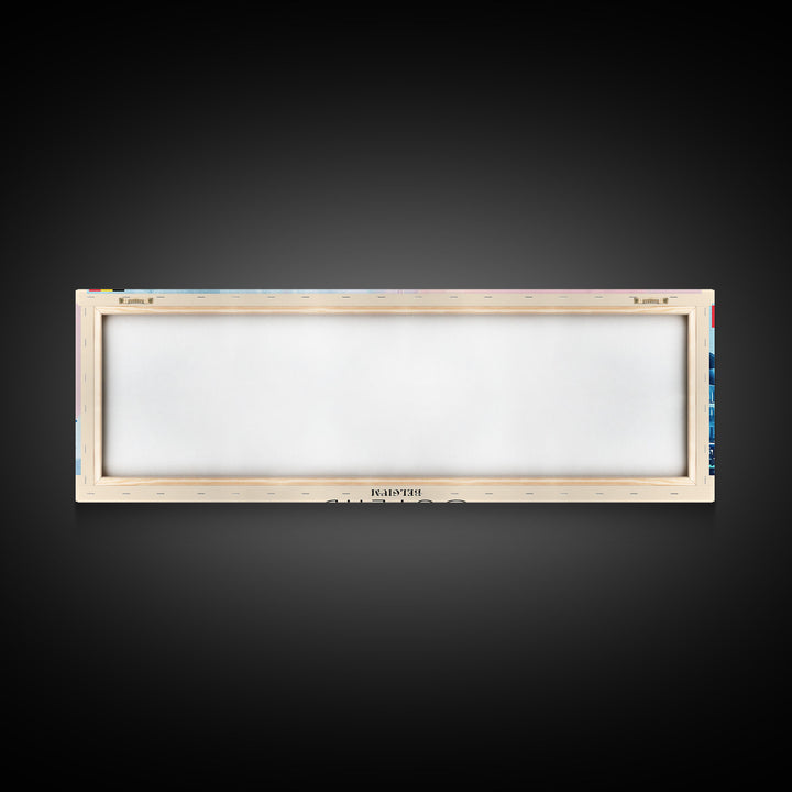 Ostend Belgium Panoramic Travel Poster, Framed Canvas Print or Metal Wall Art, Travel Art, Home Decor, Panoramic Painting, Midcentury Art