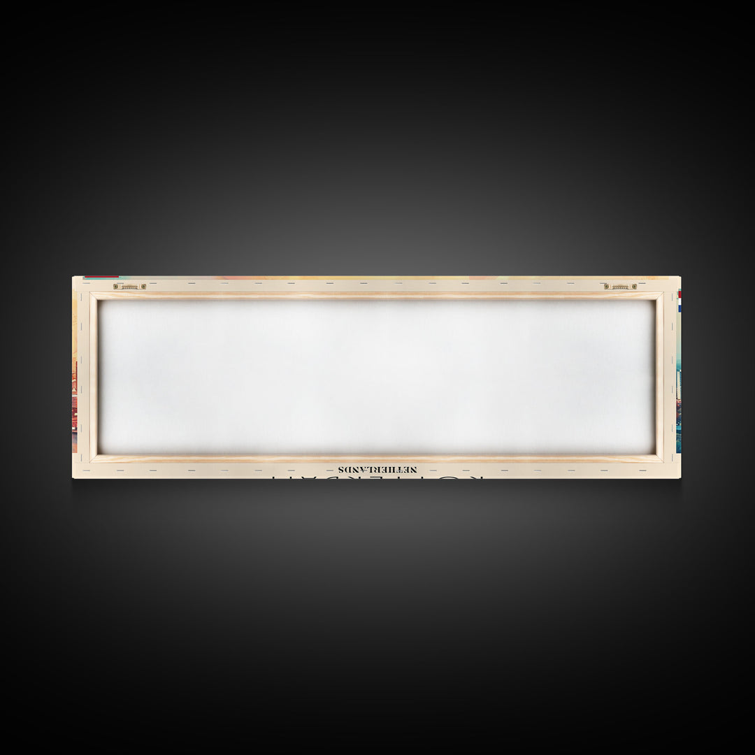 Rotterdam Netherlands Wall Art, Panoramic Travel Poster, Panoramic Framed Canvas Print, City Wall Art, Wall Hanging Home Decor, Travel Art