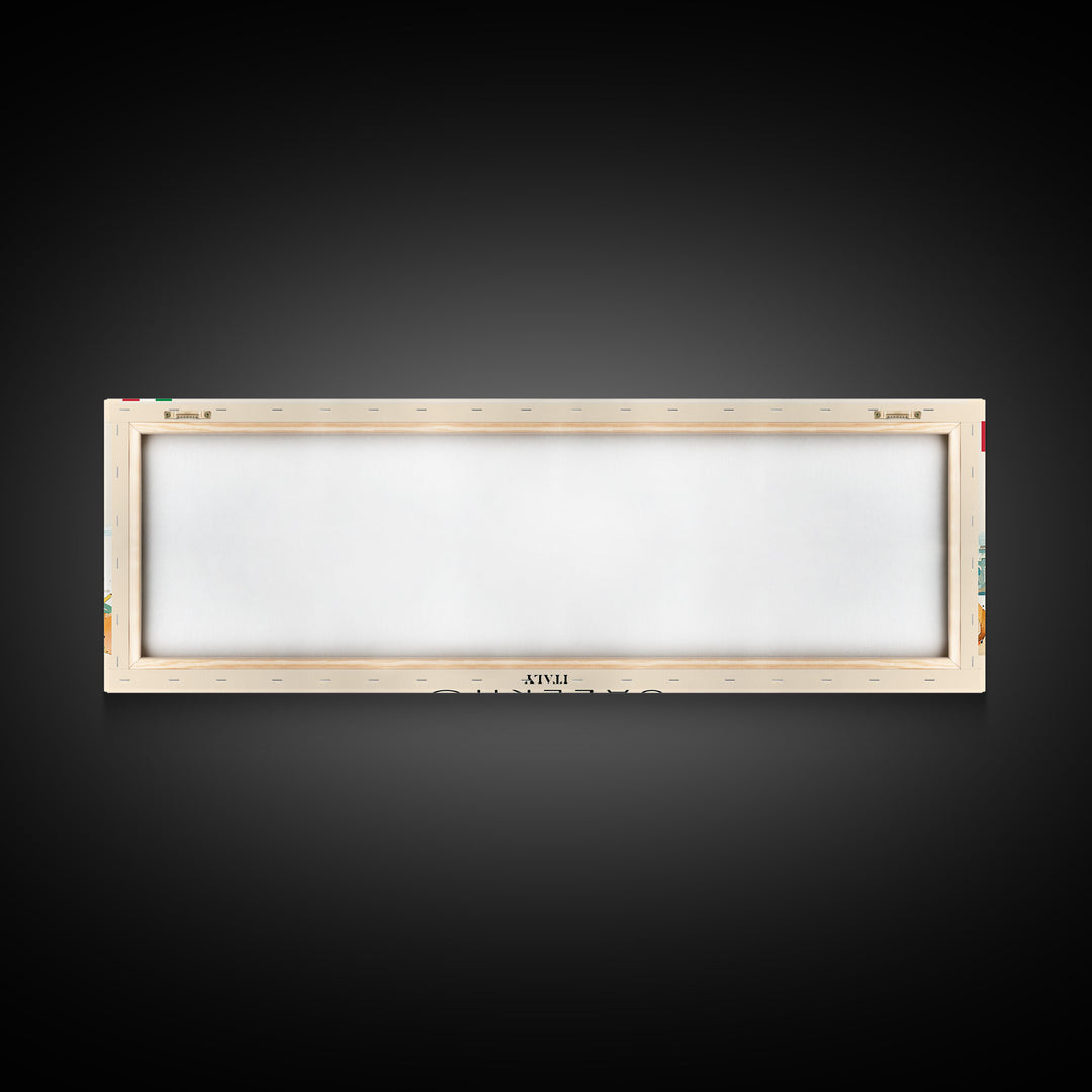 Salerno Italy Travel Art, City Art, Framed Canvas Print or Metal Wall Art, Europe Travel Poster, Panoramic Wall Art, Extra Wide Wall Art