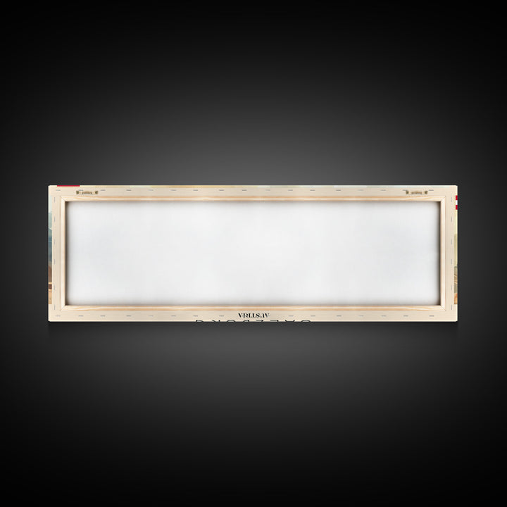 Salzburg Austria Panoramic Travel Poster, Framed Canvas Print or Metal Wall Art, Travel Art, Home Decor, Panoramic Painting, Midcentury Art