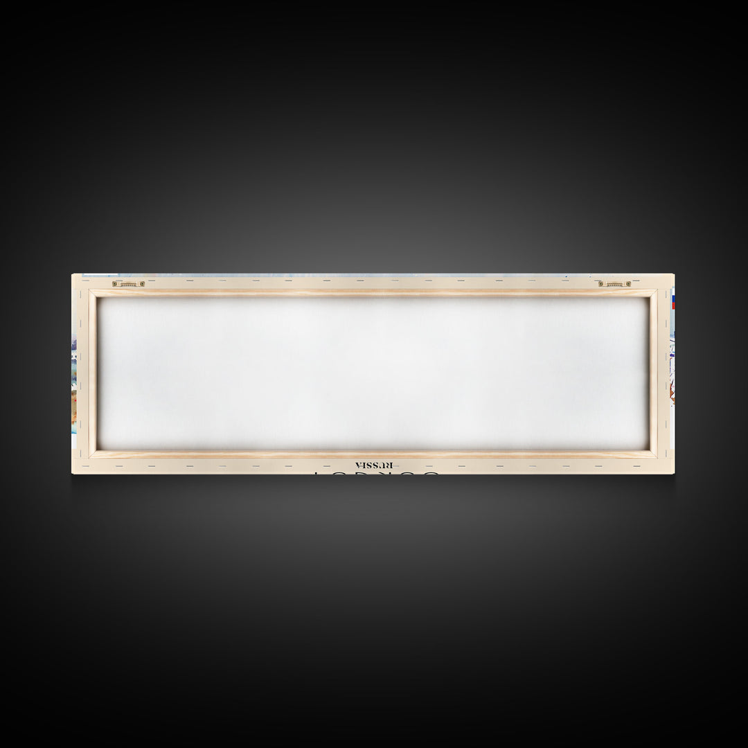 Surgut Russia Panoramic Travel Poster, Framed Canvas Print or Metal Wall Art, Travel Art, Home Decor, Panoramic Painting, Midcentury Art