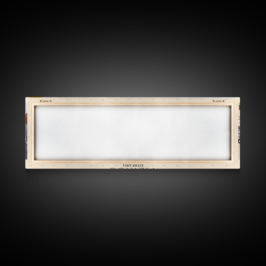 Vilnius Lithuania Wall Art, Panoramic Travel Poster, Panoramic Framed Canvas Print, City Wall Art, Wall Hanging Home Decor, Travel Art