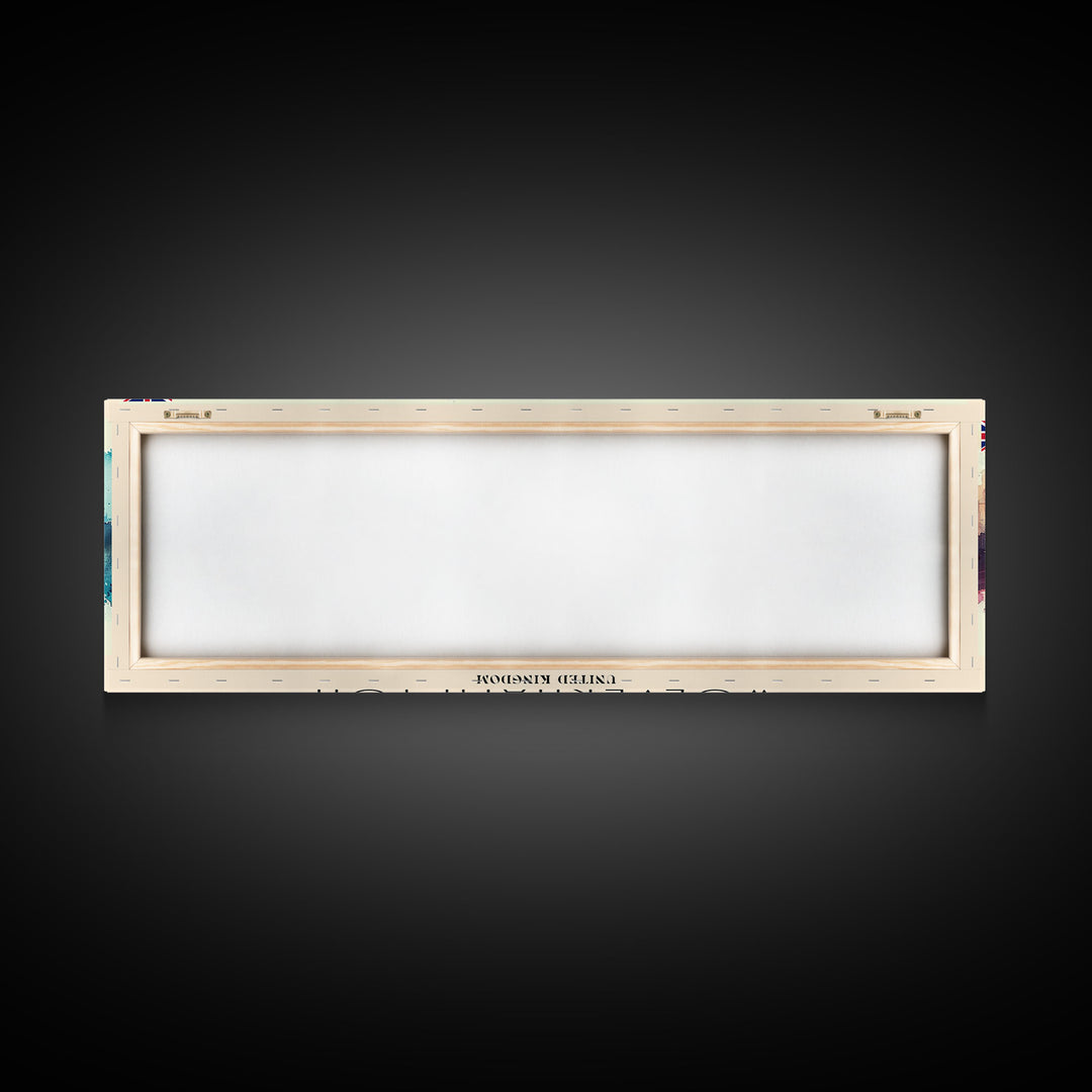 Wolverhampton United Kingdom Panoramic Travel Poster, Framed Canvas Print or Metal Wall Art, Travel Art, Home Decor, Panoramic Painting, Midcentury Art