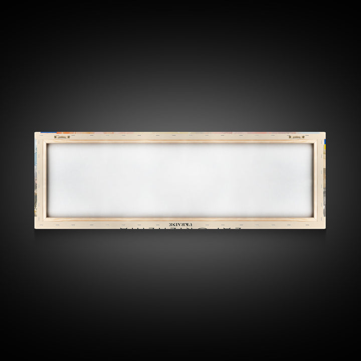 Zaporizhzhia Ukraine Panoramic Travel Poster, Framed Canvas Print or Metal Wall Art, Travel Art, Home Decor, Panoramic Painting, Midcentury Art