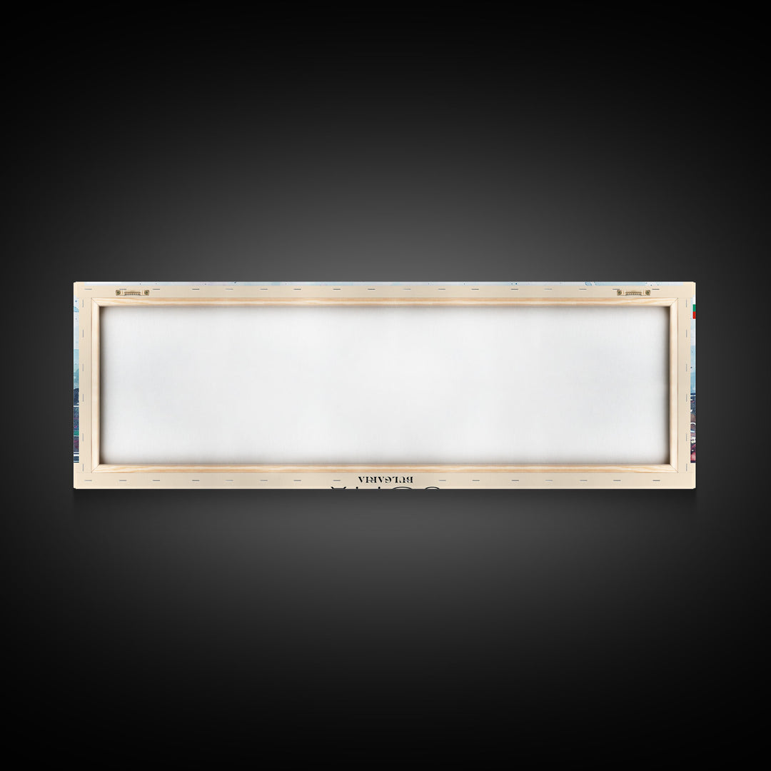 Sofia Bulgaria  Wall Art, Panoramic Travel Poster, Panoramic Framed Canvas Print, City Wall Art, Wall Hanging Home Decor, Travel Art