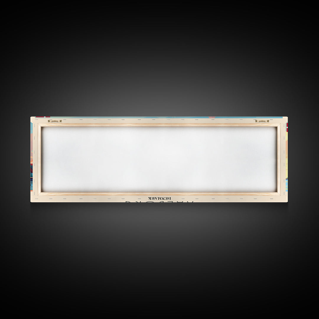 Aalborg Denmark Wall Art, Panoramic Travel Poster, Panoramic Framed Canvas Print, City Wall Art, Wall Hanging Home Decor, Travel Art