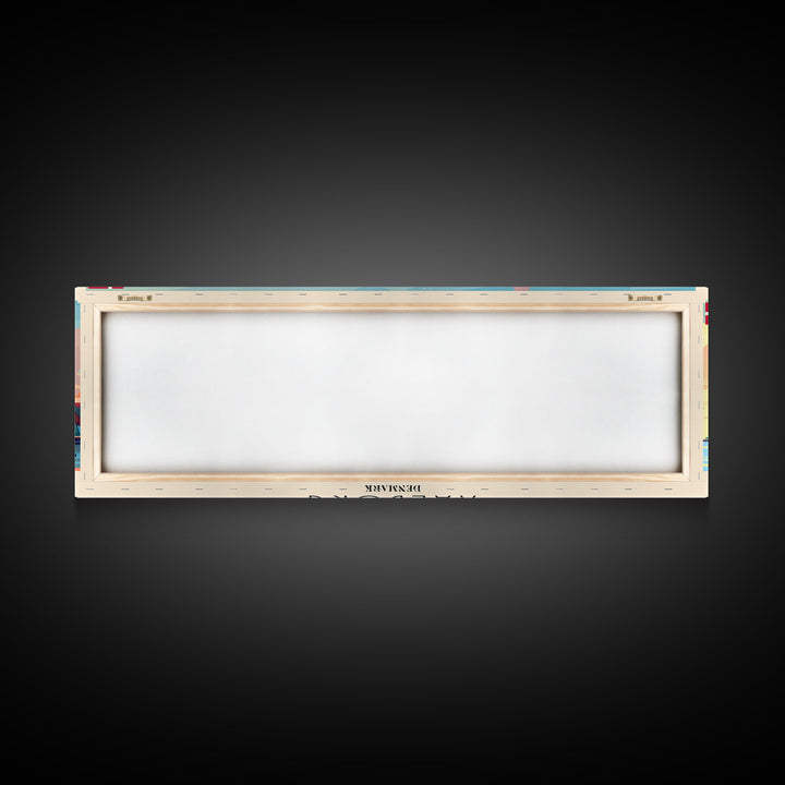 Aalborg Denmark Wall Art, Panoramic Travel Poster, Panoramic Framed Canvas Print, City Wall Art, Wall Hanging Home Decor, Travel Art