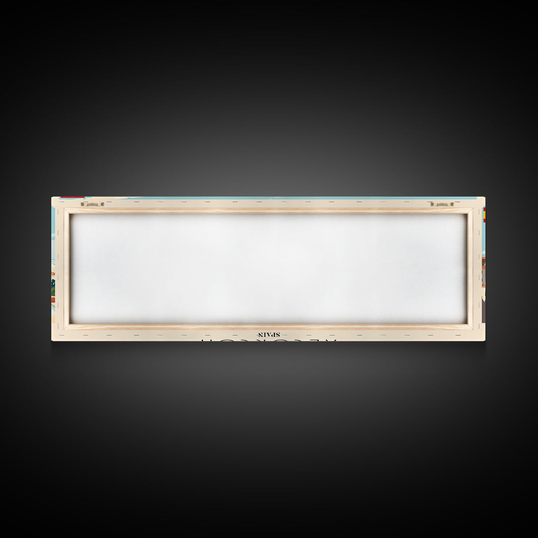 Alcorcón Spain Panoramic Travel Poster, Framed Canvas Print or Metal Wall Art, Travel Art, Home Decor, Panoramic Painting, Midcentury Art