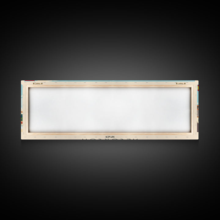 Alcorcón Spain Panoramic Travel Poster, Framed Canvas Print or Metal Wall Art, Travel Art, Home Decor, Panoramic Painting, Midcentury Art