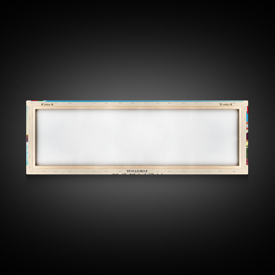 Almada  Portugal Travel Art, City Art, Framed Canvas Print or Metal Wall Art, Europe Travel Poster, Panoramic Wall Art, Extra Wide Wall Art