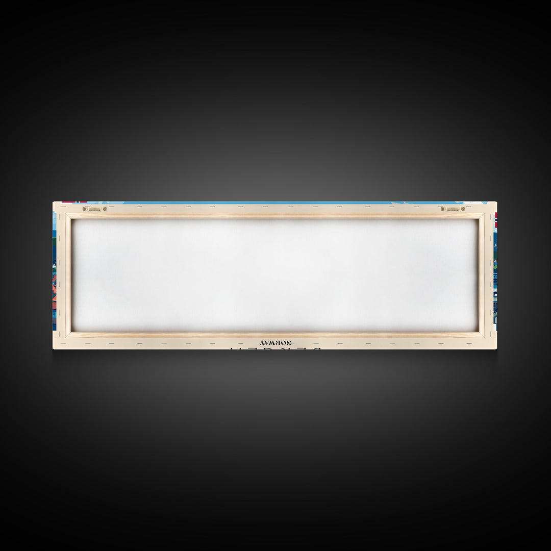 Bergen Norway Wall Art, Panoramic Travel Poster, Panoramic Framed Canvas Print, City Wall Art, Wall Hanging Home Decor, Travel Art