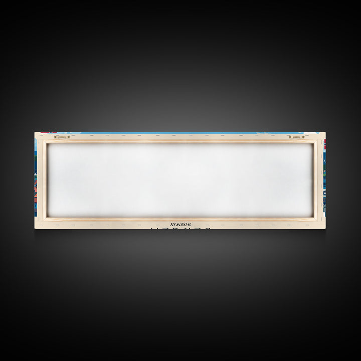 Bergen Norway Wall Art, Panoramic Travel Poster, Panoramic Framed Canvas Print, City Wall Art, Wall Hanging Home Decor, Travel Art