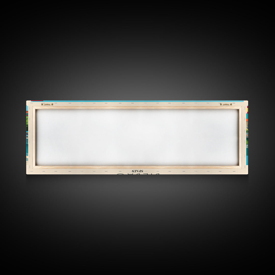 Bilbao Spain Wall Art, Panoramic Travel Poster, Panoramic Framed Canvas Print, City Wall Art, Wall Hanging Home Decor, Travel Art