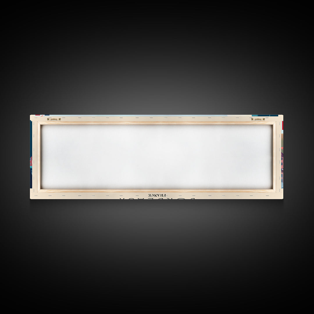 Bordeaux France Panoramic Travel Poster, Framed Canvas Print or Metal Wall Art, Travel Art, Home Decor, Panoramic Painting, Midcentury Art