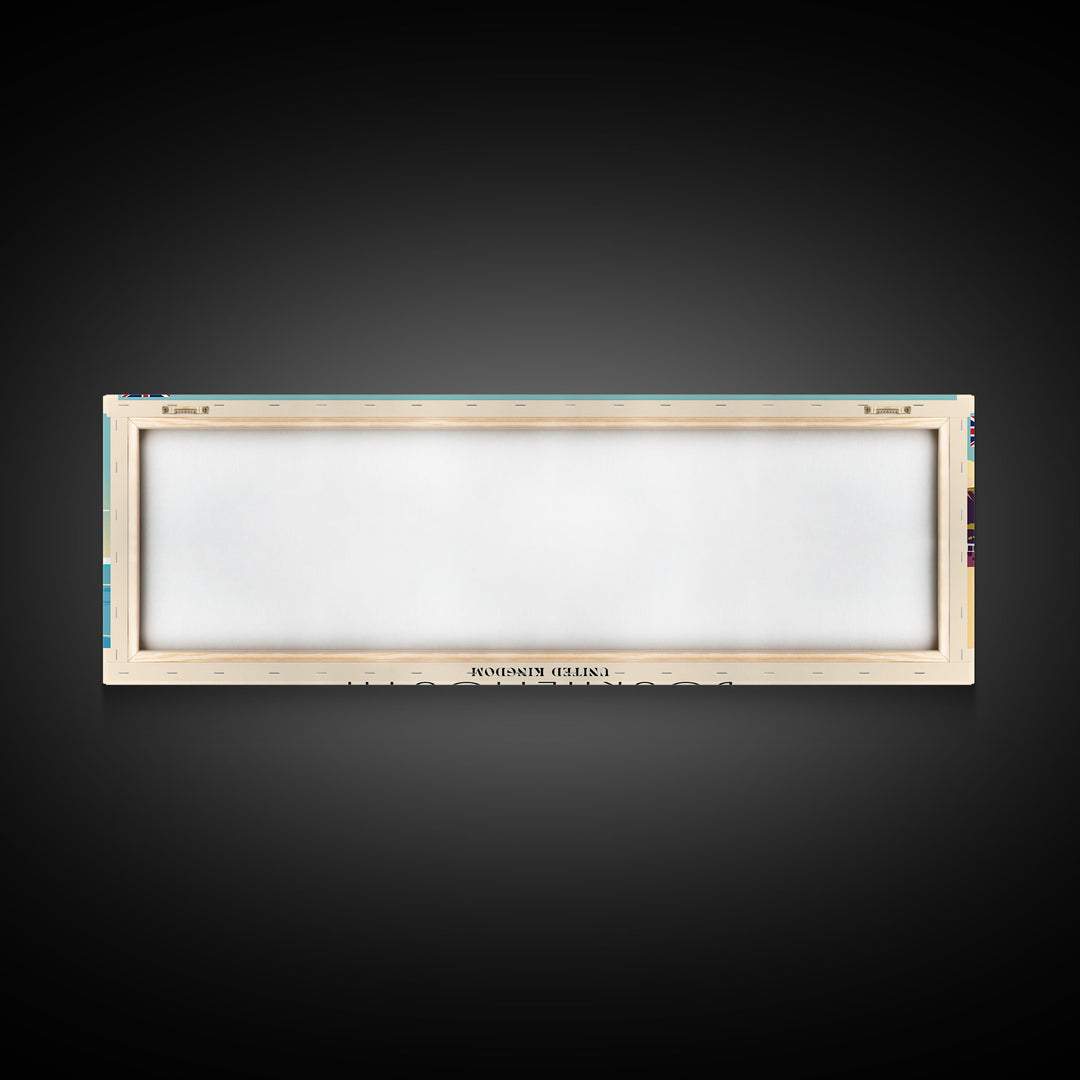 Bournemouth United Kingdom Wall Art, Panoramic Travel Poster, Panoramic Framed Canvas Print, City Wall Art, Wall Hanging Home Decor, Travel Art