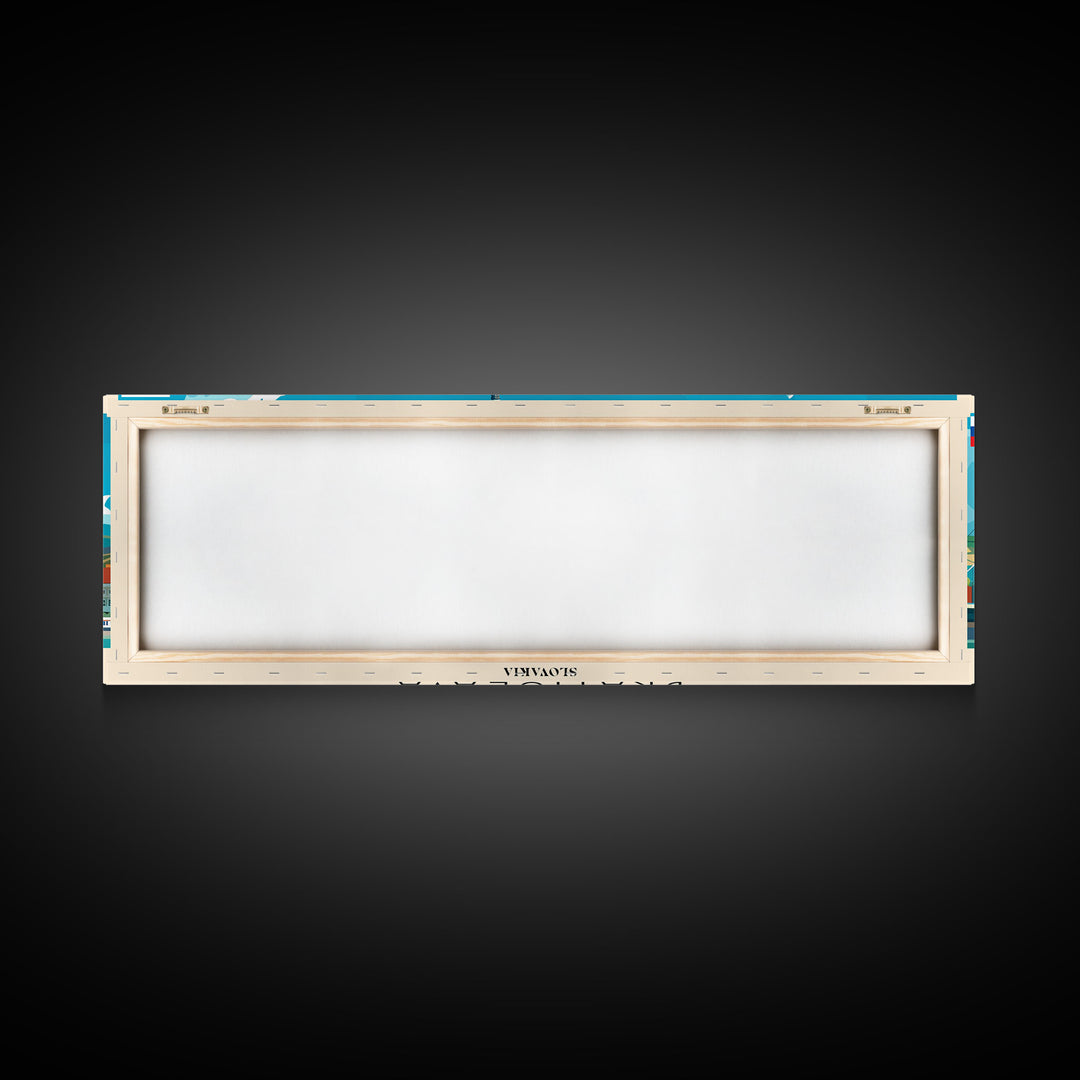 Bratislava Slovakia Wall Art, Panoramic Travel Poster, Panoramic Framed Canvas Print, City Wall Art, Wall Hanging Home Decor, Travel Art