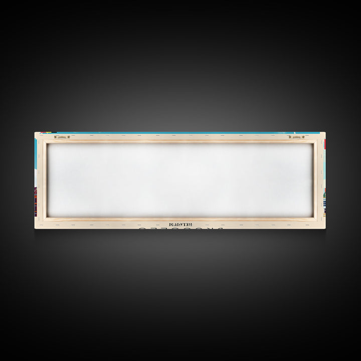 Brussels Belgium Panoramic Travel Poster, Framed Canvas Print or Metal Wall Art, Travel Art, Home Decor, Panoramic Painting, Midcentury Art