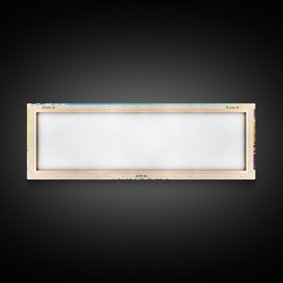 Cagliari Italy Wall Art, Panoramic Travel Poster, Panoramic Framed Canvas Print, City Wall Art, Wall Hanging Home Decor, Travel Art