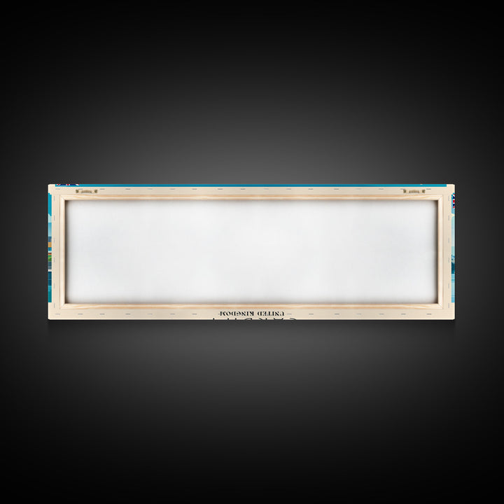 Cardiff United Kingdom Travel Art, City Art, Framed Canvas Print or Metal Wall Art, Europe Travel Poster, Panoramic Wall Art, Extra Wide Wall Art