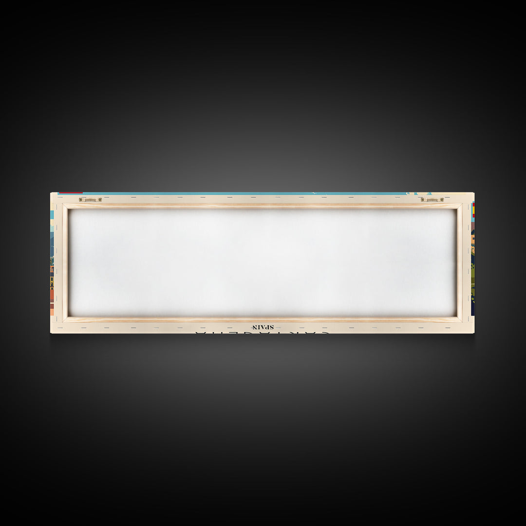 Cartagena Spain Panoramic Travel Poster, Framed Canvas Print or Metal Wall Art, Travel Art, Home Decor, Panoramic Painting, Midcentury Art