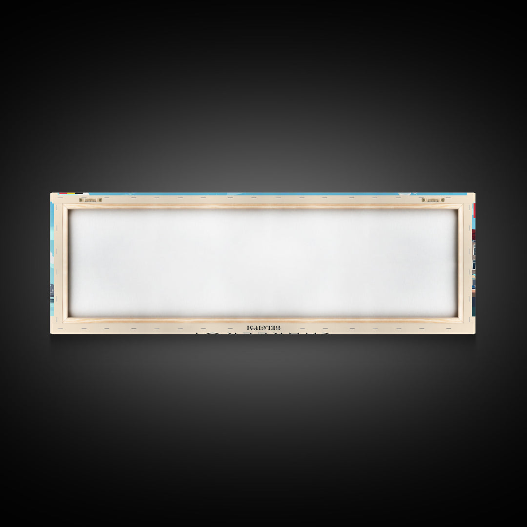 Charleroi Belgium Travel Print Wall Art, Panoramic City Art, Travel Art, Wall Decor, Vacation Gift, Framed Canvas Print Or Metal Art