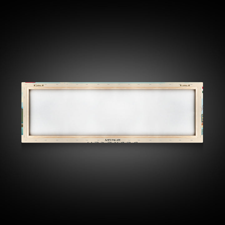 Debrecen Hungary Panoramic Travel Poster, Framed Canvas Print or Metal Wall Art, Travel Art, Home Decor, Panoramic Painting, Midcentury Art