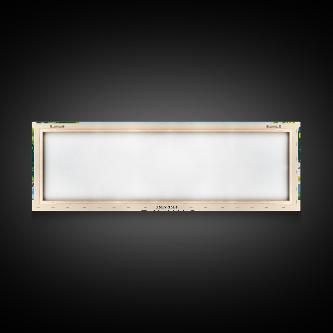 Dnipro Ukraine Wall Art, Panoramic Travel Poster, Panoramic Framed Canvas Print, City Wall Art, Wall Hanging Home Decor, Travel Art