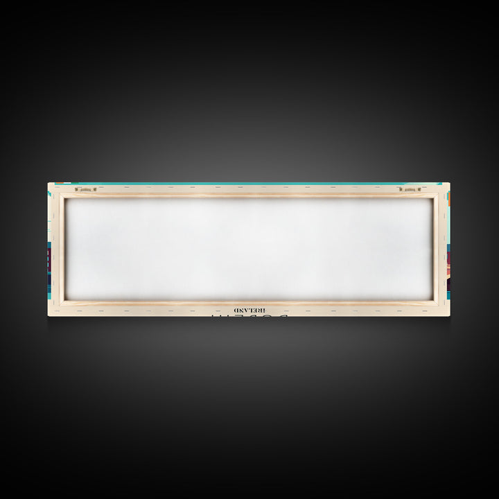 Dublin Ireland Panoramic Travel Poster, Framed Canvas Print or Metal Wall Art, Travel Art, Home Decor, Panoramic Painting, Midcentury Art