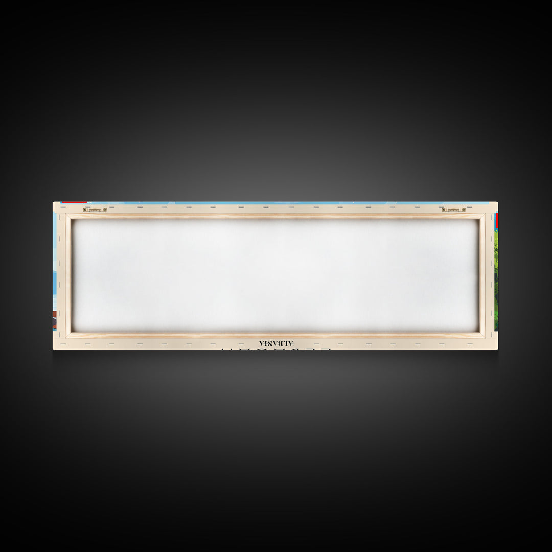 Elbasan Albania Travel Print Wall Art, Panoramic City Art, Travel Art, Wall Decor, Vacation Gift, Framed Canvas Print Or Metal Art