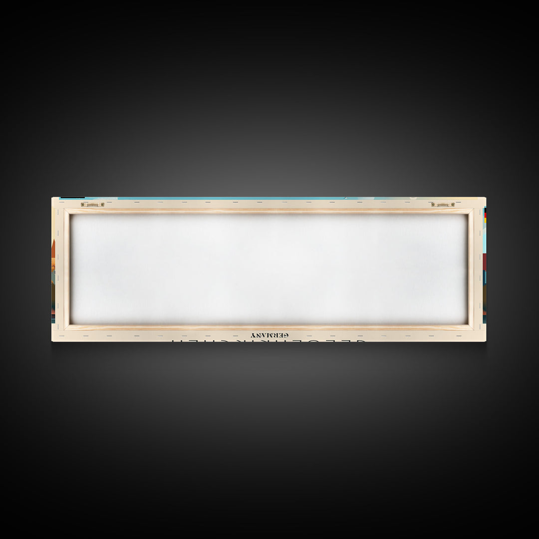 Gelsenkirchen Germany Panoramic Travel Poster, Framed Canvas Print or Metal Wall Art, Travel Art, Home Decor, Panoramic Painting, Midcentury Art