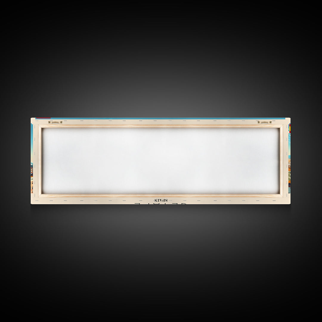 Getafe Spain Panoramic Travel Poster, Framed Canvas Print or Metal Wall Art, Travel Art, Home Decor, Panoramic Painting, Midcentury Art