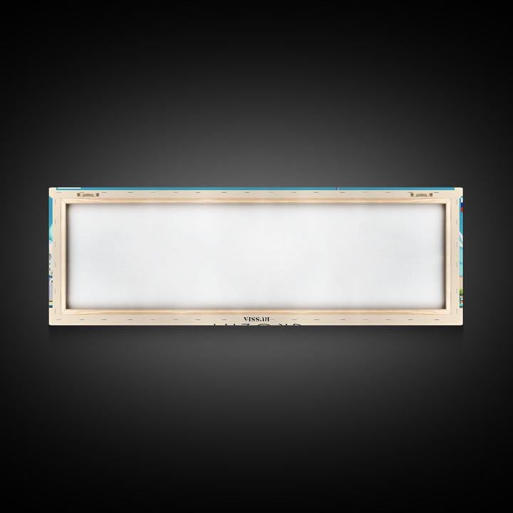 Grozny Russia Panoramic Travel Poster, Framed Canvas Print or Metal Wall Art, Travel Art, Home Decor, Panoramic Painting, Midcentury Art