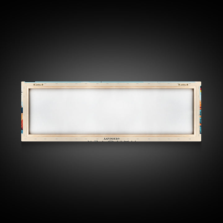 Hanover Germany Panoramic Travel Poster, Framed Canvas Print or Metal Wall Art, Travel Art, Home Decor, Panoramic Painting, Midcentury Art