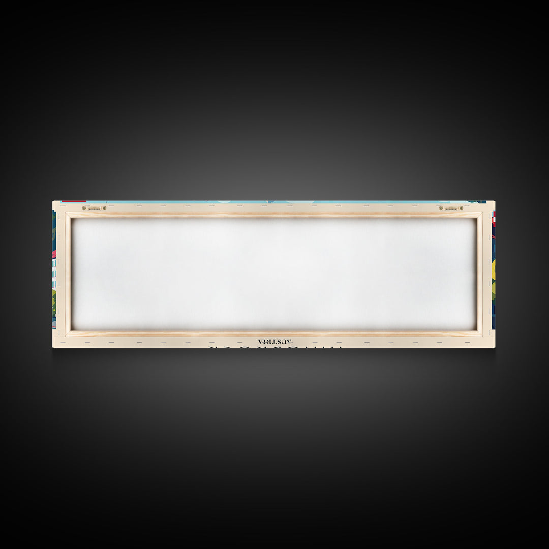 Innsbruck Austria Panoramic Travel Poster, Framed Canvas Print or Metal Wall Art, Travel Art, Home Decor, Panoramic Painting, Midcentury Art