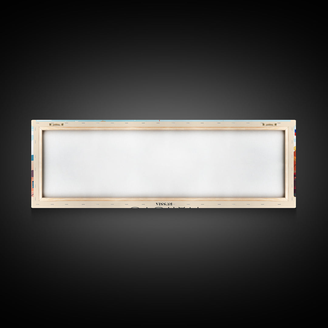 Ivanovo Russia Panoramic Travel Poster, Framed Canvas Print or Metal Wall Art, Travel Art, Home Decor, Panoramic Painting, Midcentury Art