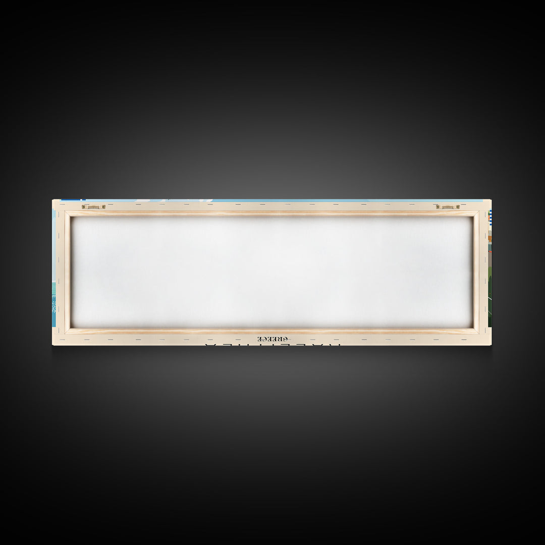 Kallithea Greece Travel Art, City Art, Framed Canvas Print or Metal Wall Art, Europe Travel Poster, Panoramic Wall Art, Extra Wide Wall Art