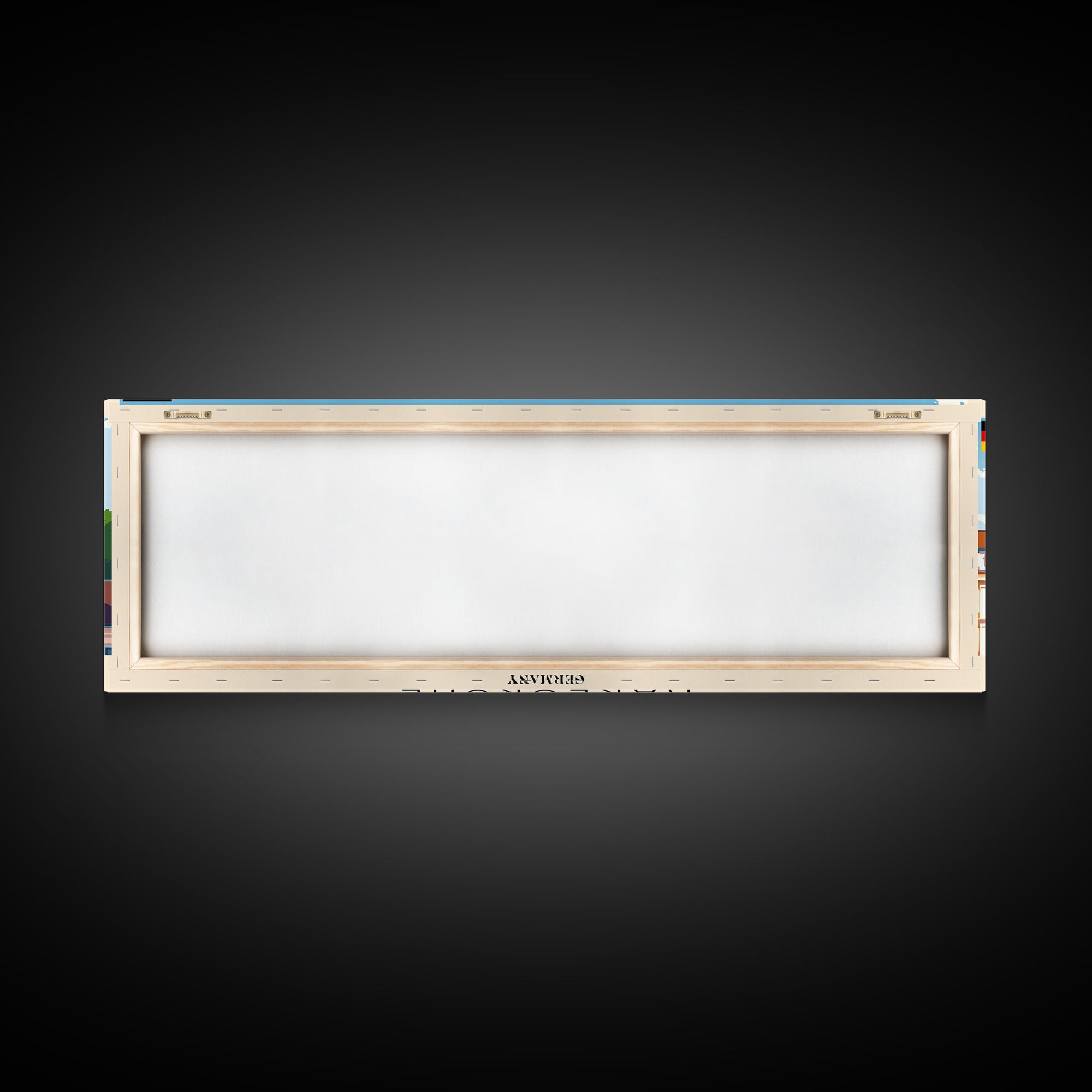 Karlsruhe Germany Panoramic Travel Poster, Framed Canvas Print or Metal Wall Art, Travel Art, Home Decor, Panoramic Painting, Midcentury Art