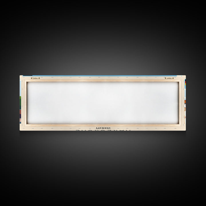 Karlsruhe Germany Panoramic Travel Poster, Framed Canvas Print or Metal Wall Art, Travel Art, Home Decor, Panoramic Painting, Midcentury Art