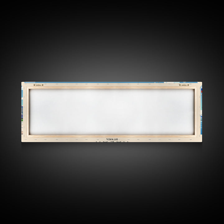 Kazan Russia Panoramic Travel Poster, Framed Canvas Print or Metal Wall Art, Travel Art, Home Decor, Panoramic Painting, Midcentury Art