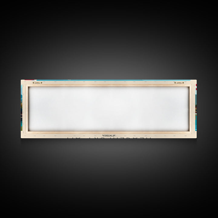 Klagenfurt Austria Panoramic Travel Poster, Framed Canvas Print or Metal Wall Art, Travel Art, Home Decor, Panoramic Painting, Midcentury Art